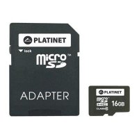 Platinet Micro SD + Adapt 16 Go Class 10