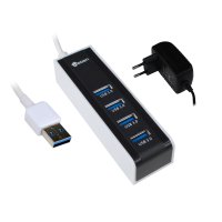 Hub USB 3.0 4 Ports Heden avec transformateur secteur, cable 40cm