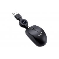 Micro Souris Genius MicroTraveler Noir : Optique 1200 Dpi,3 boutons, retractable