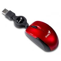 Micro Souris Genius MicroTraveler Rouge : Optique 1200 Dpi,3 boutons, retractabl