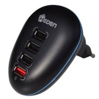 HEDEN - Chargeur Mural Secteur vers USB 4 Prises dont 1 super rapide